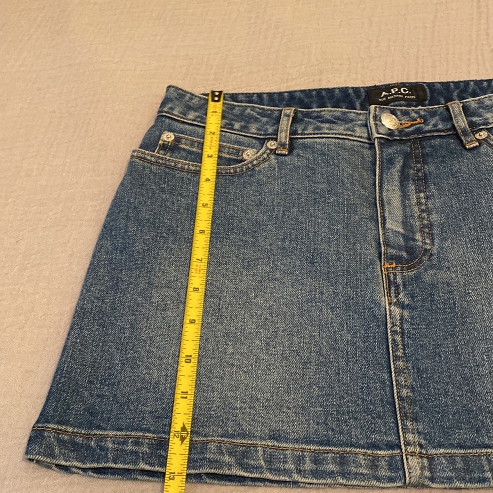 A.P.C. Denim Blue Mini Skirt Casual Chic. Size 38 - Picture 5 of 6